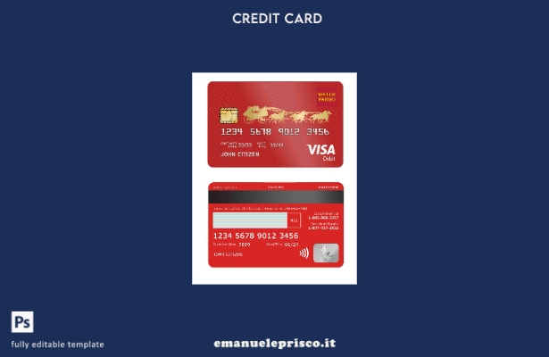 modello di carta di debito visto bancario USA Wells Fargo in stile verificato